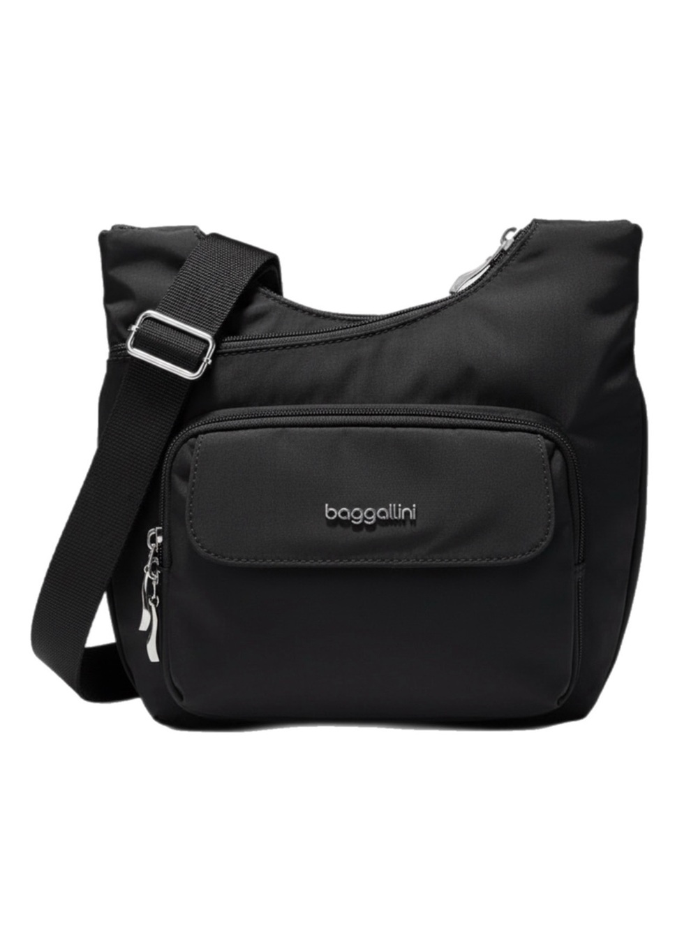 Baggallini | Criss Cross Crossbody Black Nylon Shoulder Bag